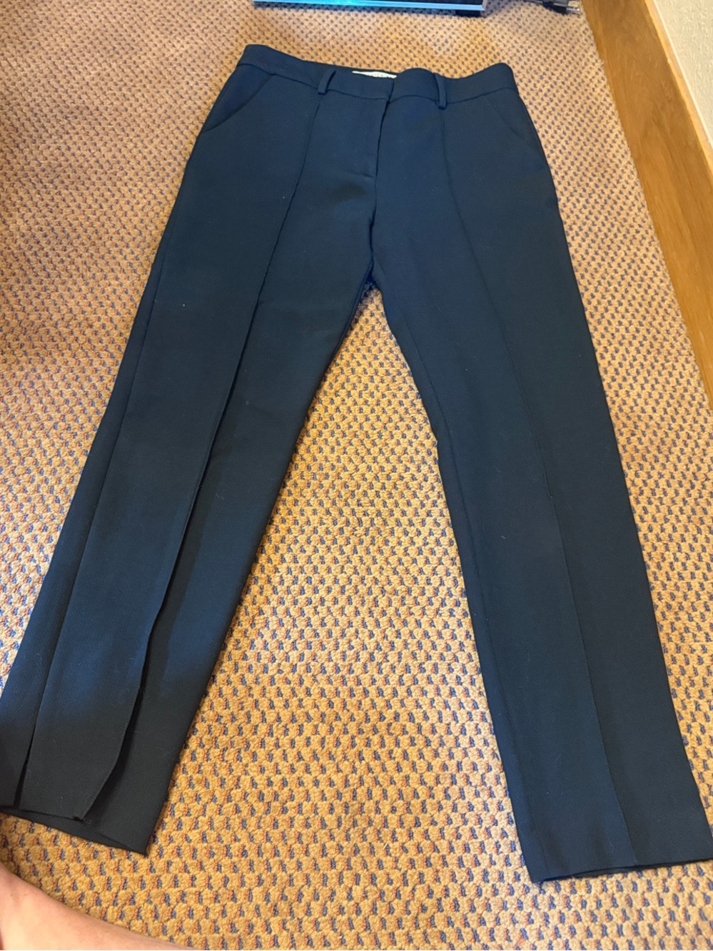 Veronica Beard Black Tailored Straight-Leg Trousers